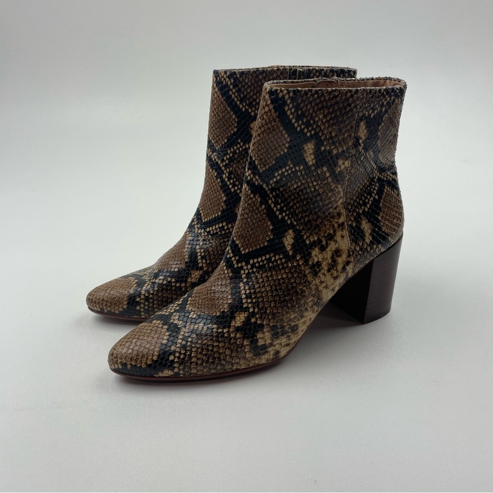Madewell Ankle Boot in Snake Embossed Leather in Wood ash Multi Size 7 $198